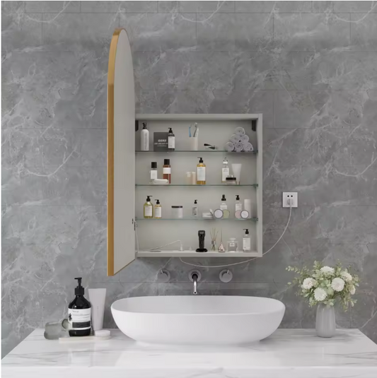 Moderne Houten Badkamerspiegelkast met LED en Anticondensfunctie