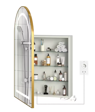 Moderne Houten Badkamerspiegelkast met LED en Anticondensfunctie