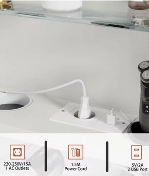 Moderne Houten Badkamerspiegelkast met LED en Anticondensfunctie