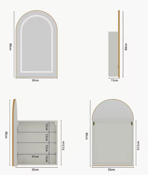 Moderne Houten Badkamerspiegelkast met LED en Anticondensfunctie