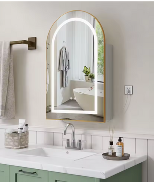 Moderne Houten Badkamerspiegelkast met LED en Anticondensfunctie