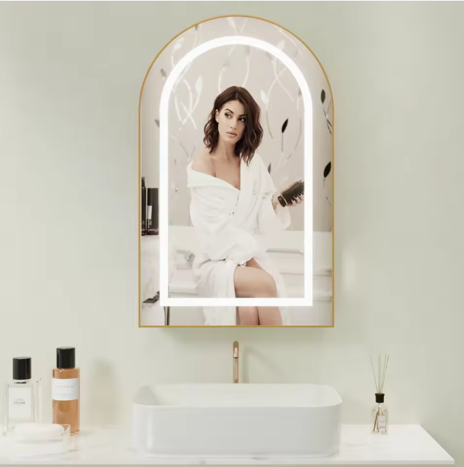 Moderne Houten Badkamerspiegelkast met LED en Anticondensfunctie