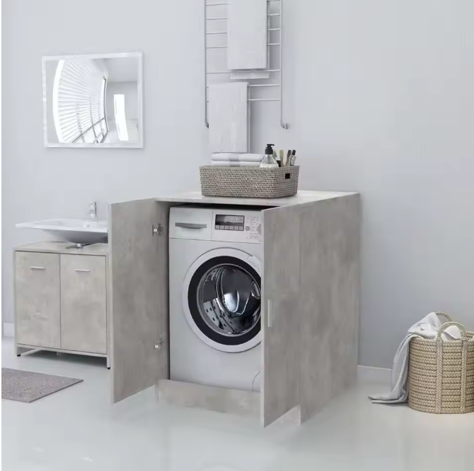 Elektrische Wasmachinekast Betongrijs – Ruimtebesparende Onderkast 71 cm