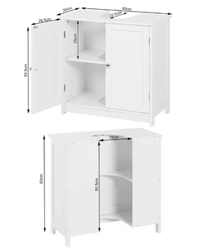 Badkamer Onderkast met Deuren – Compact Wastafelmeubel 60 cm