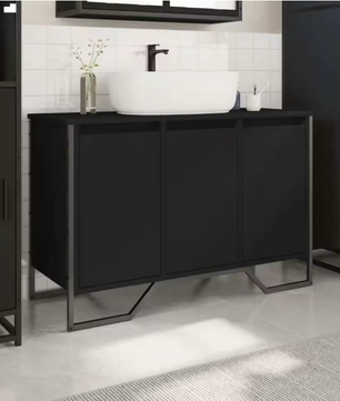 Zwarte Wastafelkast 91 cm – Moderne Badkamer Opbergkast