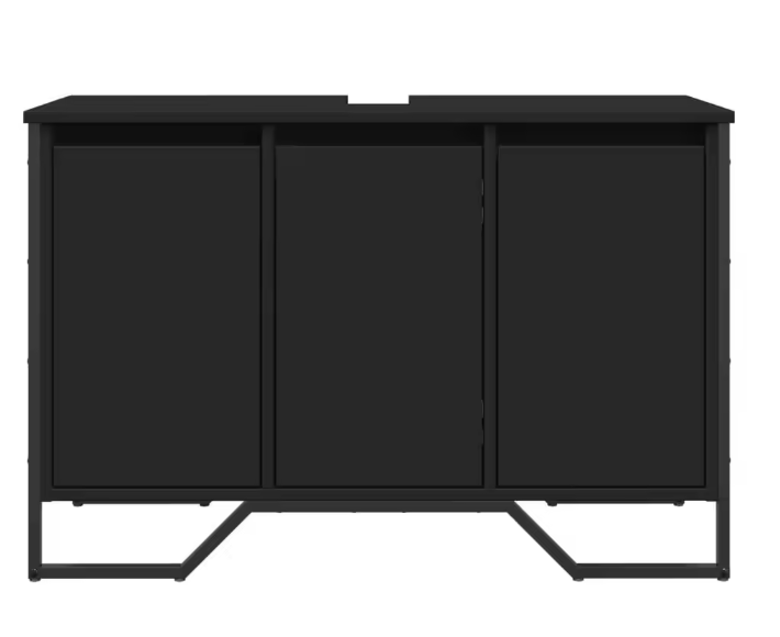 Zwarte Wastafelkast 91 cm – Moderne Badkamer Opbergkast