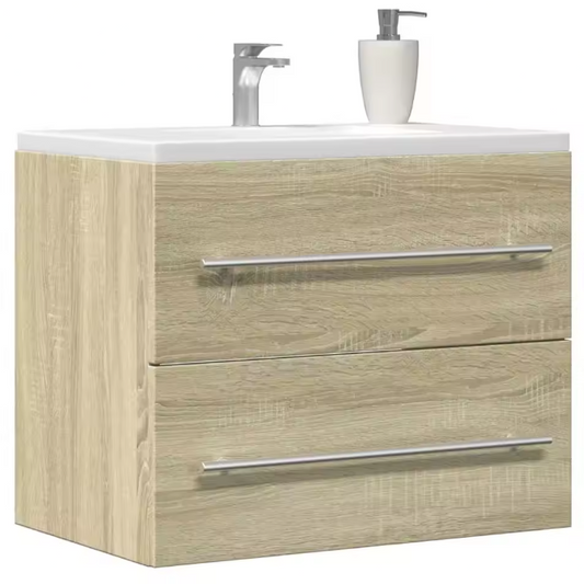 Sonoma Eiken Wastafelkast – Moderne Badkamer Opbergkast 60 cm