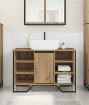 Elegante Eiken Wastafelkast – Moderne Badkamerkast 91×35×60 cm