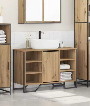 Elegante Eiken Wastafelkast – Moderne Badkamerkast 91×35×60 cm