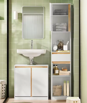 Hoge Badkamerkast met Deuren – Slimme Opbergkast 170 cm