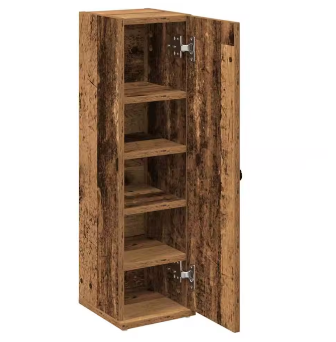 Vintage Houten Badkamerkast – Rustieke Opbergkast met Handdoekhouder (72 cm)