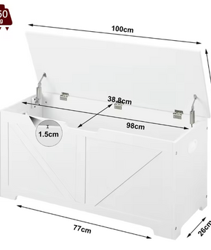 Speelgoedbank met Opbergruimte – 76L Zitbank 100×47×40 cm