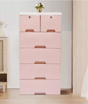 Kunststof Opbergkast met Laden – Woonkamer en Slaapkamer Kast op Wielen