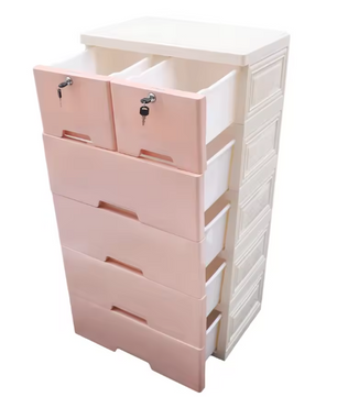 Kunststof Opbergkast met Laden – Woonkamer en Slaapkamer Kast op Wielen