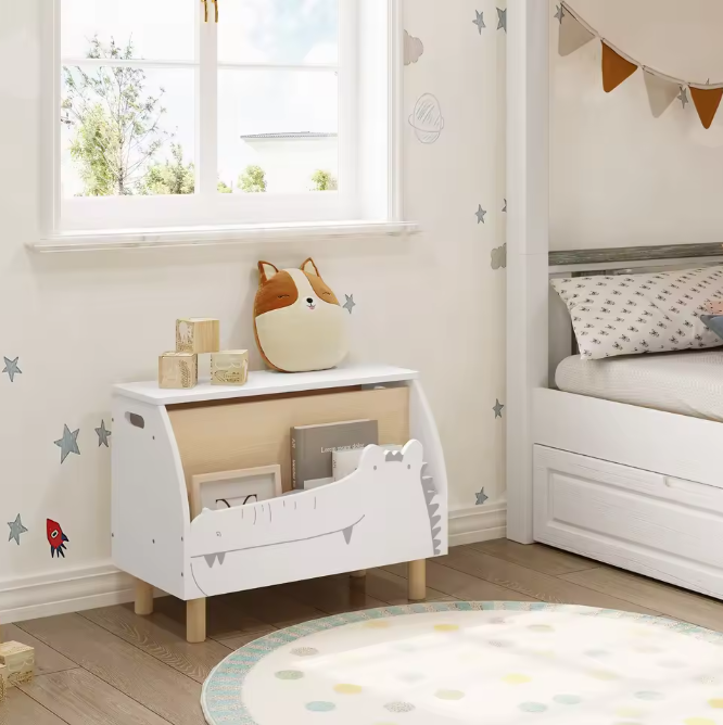 Kinderboekenkast met Speelgoedopbergbank – 60×44×30 cm