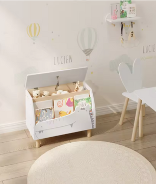 Kinderboekenkast met Speelgoedopbergbank – 60×44×30 cm