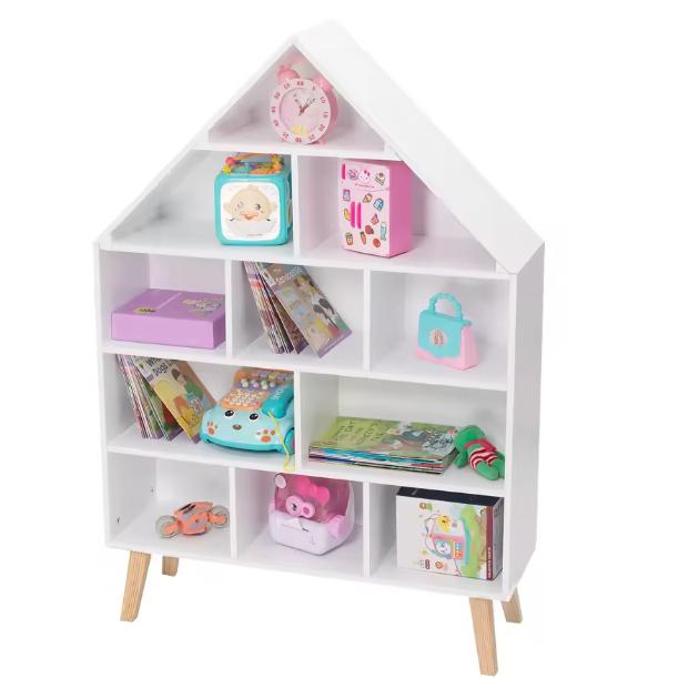 Kinderboekenkast met 5 Niveaus – Speelgoedorganizer 80×24×116 cm