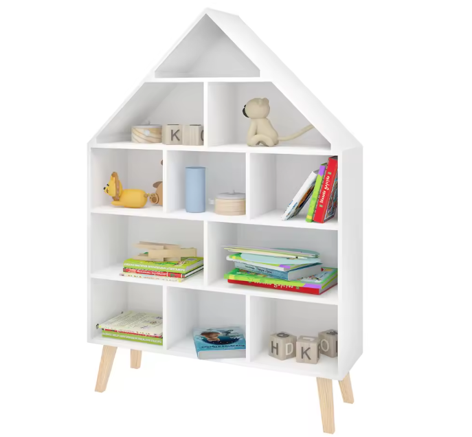 Kinderboekenkast met 5 Niveaus – Speelgoedorganizer 80×24×116 cm