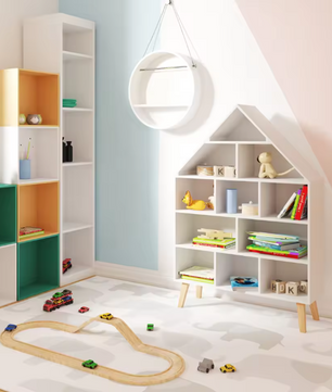 Kinderboekenkast met 5 Niveaus – Speelgoedorganizer 80×24×116 cm