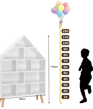 Kinderboekenkast met 5 Niveaus – Speelgoedorganizer 80×24×116 cm