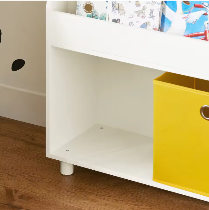 Kinderboekenkast met 3 Vakken en 2 Opbergbakken – 81×78×35 cm