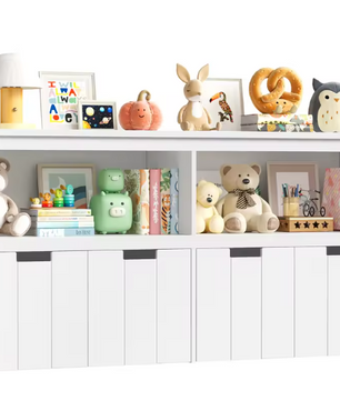 Speelgoedopbergkast met 4 Rolbare Lades – Kinderkast 120×33×61,5 cm