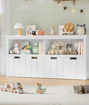 Speelgoedopbergkast met 4 Rolbare Lades – Kinderkast 120×33×61,5 cm