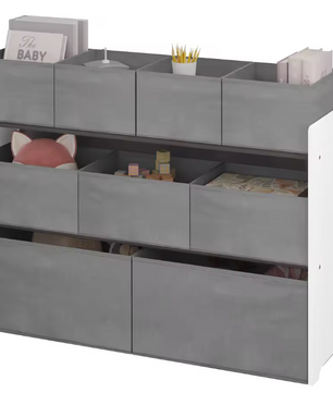 Kinderkast met 9 Opbergbakken – Speelgoedorganizer 92×60/68×30 cm