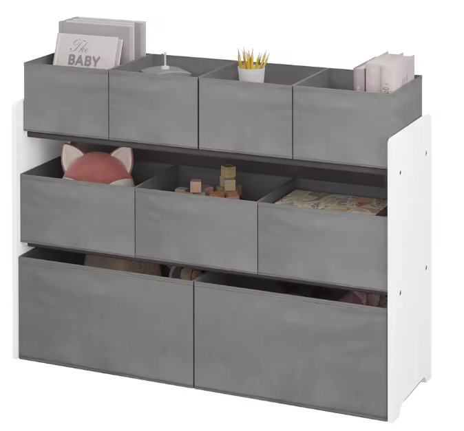 Kinderkast met 9 Opbergbakken – Speelgoedorganizer 92×60/68×30 cm