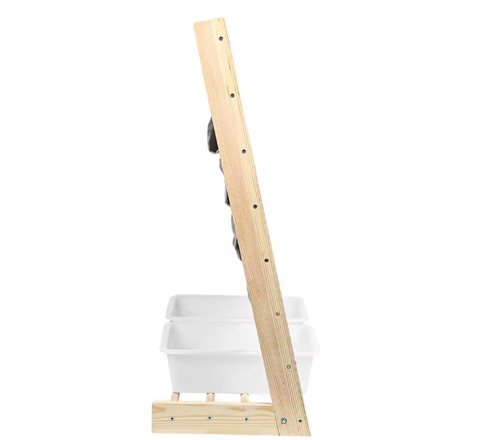 Kinderboekenkast met 4 Planken en 2 Speelgoedboxen – 78×69×33 cm