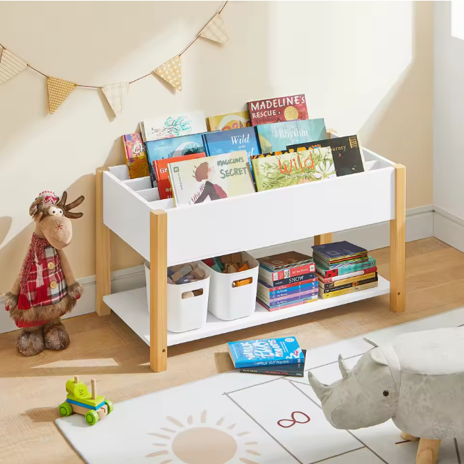 Kinderboekenkast met Speelgoedplank – 85×45×42 cm