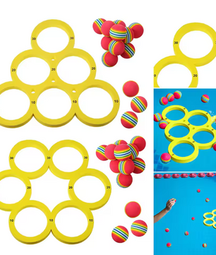 Zwembad Drijvend Werpspel – Complete Set met 10 Ballen, Voor Kinderen & Volwassenen