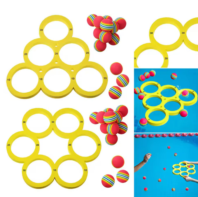 Zwembad Drijvend Werpspel – Complete Set met 10 Ballen, Voor Kinderen & Volwassenen