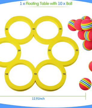 Zwembad Drijvend Werpspel – Complete Set met 10 Ballen, Voor Kinderen & Volwassenen