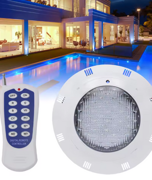 RGB LED Onderwater Zwembadlamp – 29,5 cm, 7 Kleuren & 11 Lichtmodi, IP68 Waterdicht, Inclusief Afstandsbediening