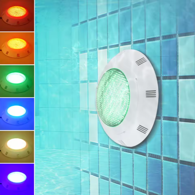 RGB LED Onderwater Zwembadlamp – 29,5 cm, 7 Kleuren & 11 Lichtmodi, IP68 Waterdicht, Inclusief Afstandsbediening