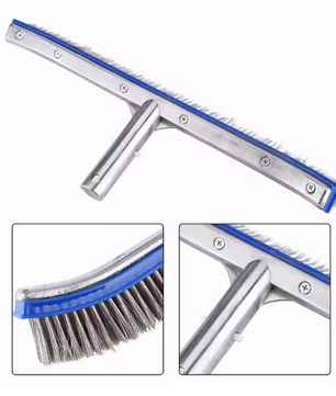 Zwembad Stalen Reinigingsborstel – 44 cm Breed, Aluminium Frame & Roestvrijstalen Borstelharen