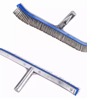 Zwembad Stalen Reinigingsborstel – 44 cm Breed, Aluminium Frame & Roestvrijstalen Borstelharen