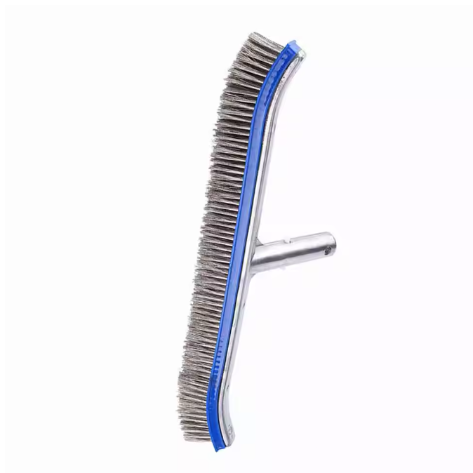 Zwembad Stalen Reinigingsborstel – 44 cm Breed, Aluminium Frame & Roestvrijstalen Borstelharen
