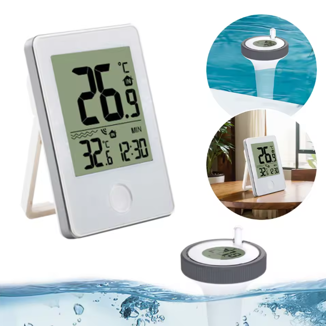 Draadloze Digitale Drijvende Zwembadthermometer – LCD Display & Nauwkeurige Temperatuurmeting