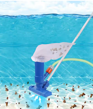 Draagbare Zwembad- & Vijverstofzuiger met 5-Delige Paal – Handmatige Reiniging zonder Elektriciteit