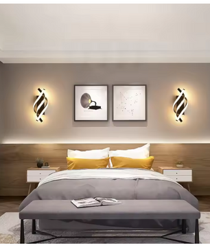 Gebogen LED Wandlamp – Spiraalvormig Design voor Slaapkamer, Woonkamer & Gang