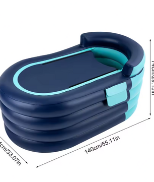 Opblaasbare Badkuip voor Volwassenen – Met Ergonomische Rugleuning, 4 Kamers & Draadloze Oplaadbare Luchtpomp