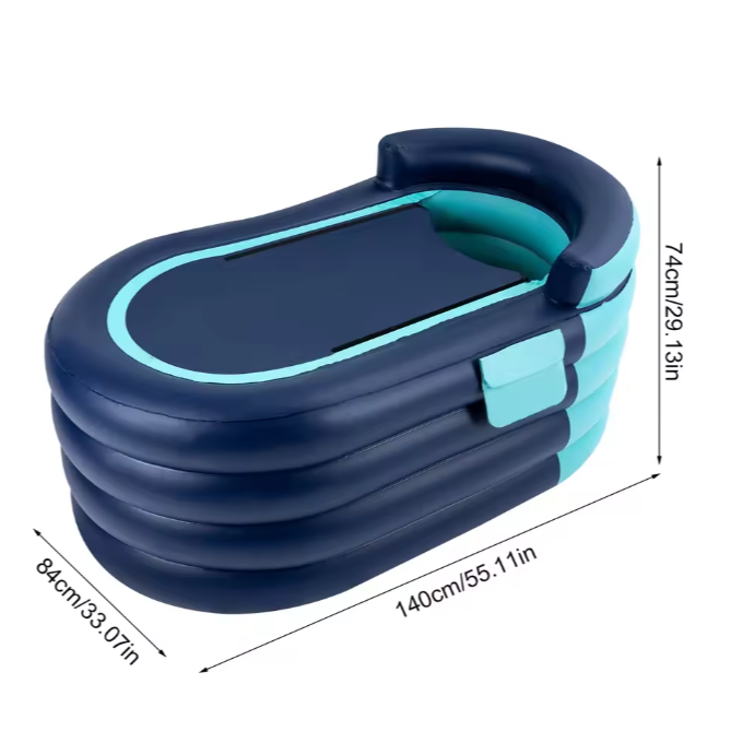 Opblaasbare Badkuip voor Volwassenen – Met Ergonomische Rugleuning, 4 Kamers & Draadloze Oplaadbare Luchtpomp