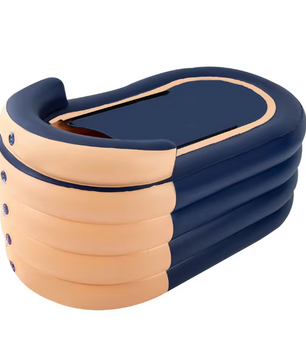 Opblaasbare Badkuip met Ergonomische Rugleuning – PVC, Inclusief Draadloze Oplaadbare Pomp, 220 kg Draagvermogen