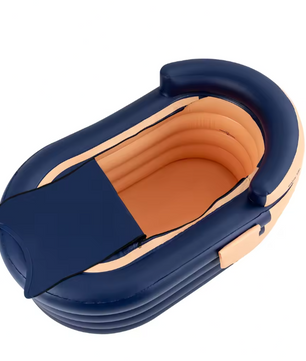 Opblaasbare Badkuip met Ergonomische Rugleuning – PVC, Inclusief Draadloze Oplaadbare Pomp, 220 kg Draagvermogen