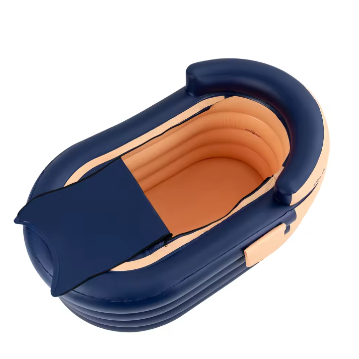 Opblaasbare Badkuip met Ergonomische Rugleuning – PVC, Inclusief Draadloze Oplaadbare Pomp, 220 kg Draagvermogen