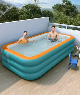 Opblaasbaar Familiezwembad – Duurzaam PVC & Comfortabel Ontwerp voor Tuin en Buitenplezier