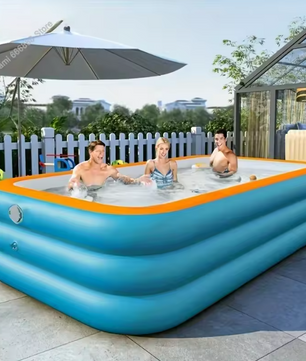 Opblaasbaar Familiezwembad – Duurzaam PVC & Comfortabel Ontwerp voor Tuin en Buitenplezier