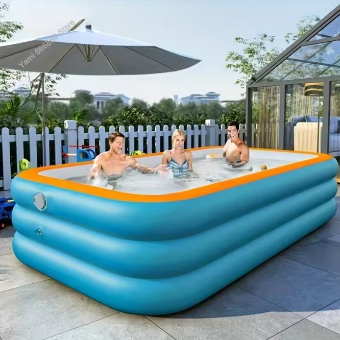 Opblaasbaar Familiezwembad – Duurzaam PVC & Comfortabel Ontwerp voor Tuin en Buitenplezier